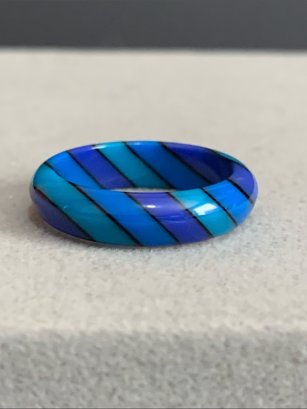 Blue/purple/turquoise acrylic ring size 8.5